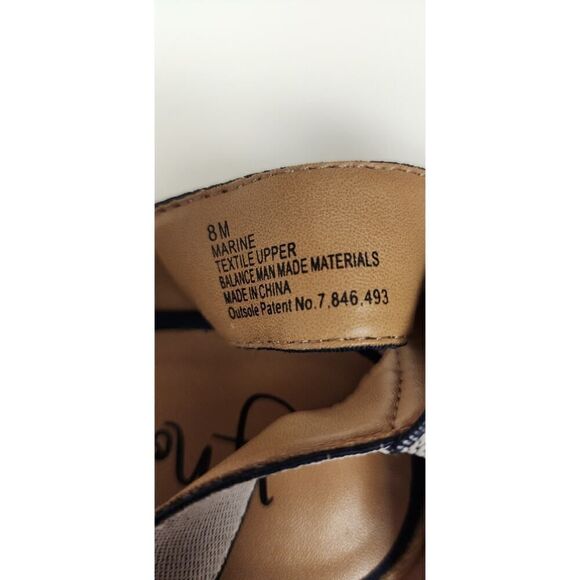 Y-Not Women's Size 10M Navy Blue/White Elastic Band Wedge Espadrille Sandals 8M - Picture 7 of 8